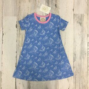 The Beaufort Bonnet Company Polly Play Dress St. Simon's Sailboat Blue 2T NWT